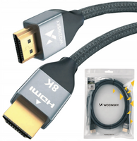 Wozinsky kabel HDMI 2.1 8K 60 Hz 48 Gbps / 4K 120 Hz / 2K 144 Hz 5 m srebrny (WHDMI-50)