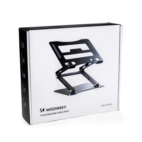 Podstawka pod laptopa, tablet Wozinsky WRS-CPY75DSB aluminiowa + Gratis! podstawka do smartfona - czarna
