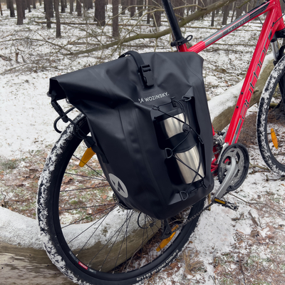 Wozinsky wodoodporna torba rowerowa sakwa na bagażnik 25l czarny (WBB24BK)