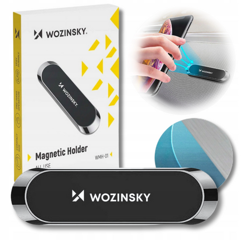 Wozinsky uchwyt magnetyczny na deskę rozdzielczą przyklejany czarny (WMH-01)