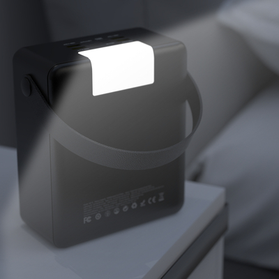 Powerbank Wozinsky W8-B 100000mAh 30W 2xUSB-A i 2xUSB-C z latarką - czarny