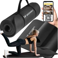 Mata do ćwiczeń Wozinsky NBR 0,9 cm 181x63 cm fitness joga czarna (WNSP-BLAC)