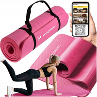 Mata do ćwiczeń Wozinsky NBR 0,9 cm 181x63 cm fitness joga niebieska (WNSP-PINK)
