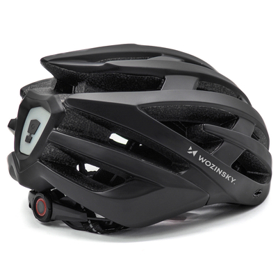 Kask rowerowy MTB Wozinsky z odpinanym daszkiem i tylną lampką USB 57-62 cm - czarny
