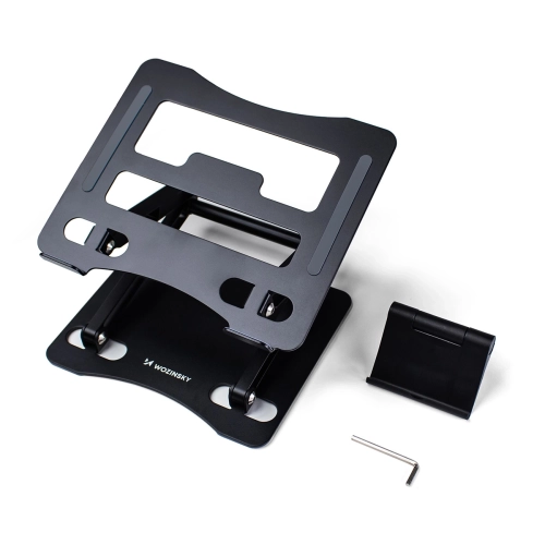 Podstawka pod laptopa, tablet Wozinsky WRS-CPY75DSB aluminiowa + Gratis! podstawka do smartfona - czarna