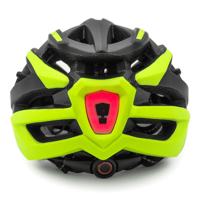 Kask rowerowy MTB Woinsky z odpinanym daszkiem i tylną lampką USB 54-57 cm - czarno-żółty