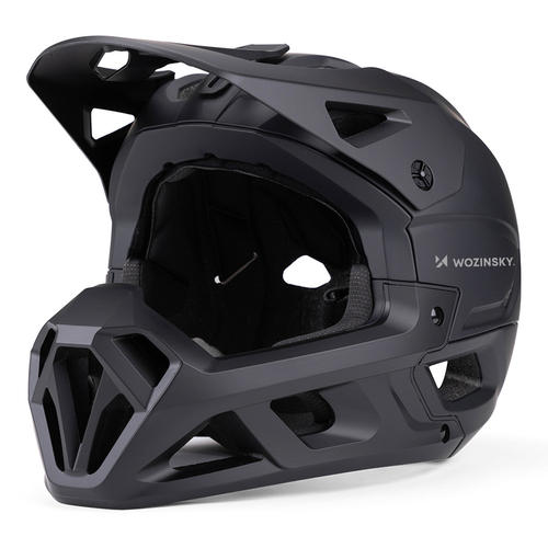 Kask rowerowy fullface Wozinsky z odpinanym daszkiem 60-62 cm - czarny