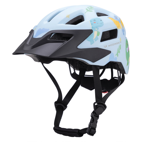 Kask rowerowy dziecięcy MTB Wozinsky z odpinanym daszkiem 48-52 cm - jasnoniebieski