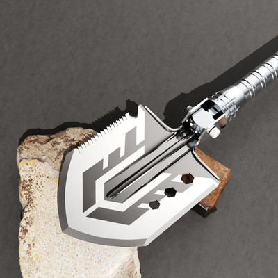 Saperka Wozinsky  WSS-211 survival bushcraft wielofunkcyjna nóż zbijak krzesiwo gwizdek harpun 21 w 1 - szara