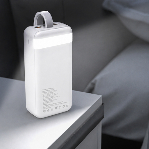 Powerbank Wozinsky W8-W 30000mAh 30W 2x USB-A i USB-C z latarką - biały