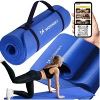 Mata do ćwiczeń Wozinsky NBR 0,9 cm 181x63 cm fitness joga niebieska (WNSP-BLUE)