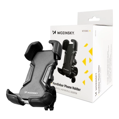 Wozinsky mocny uchwyt na telefon na kierownicę roweru, motocykla, hulajnogi czarny (WBHBK6)