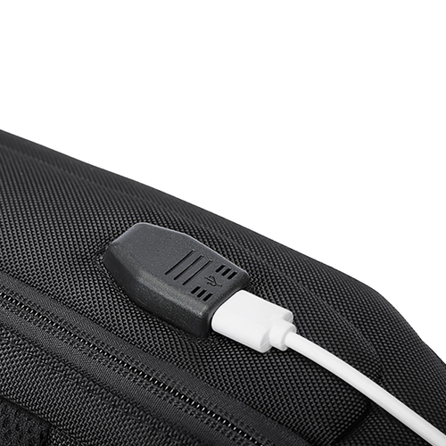 Plecak miejski Wozinsky Premium na jedno ramię, antykradzieżowy z organizerem i USB - czarny