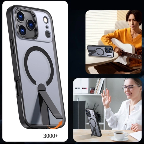 Etui Hybrid Armor X na Samsung Galaxy S25 FE z podstawką kompatybilne z MagSafe - czarne