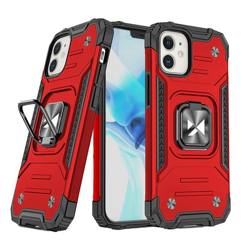 Wozinsky Ring Armor etui iPhone 14 pancerny pokrowiec uchwyt magnetyczny ring czerwone