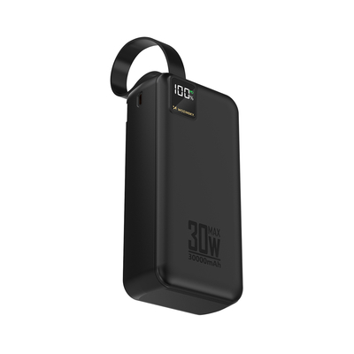 Powerbank Wozinsky W8-W 30000 mAh 30 W 2x USB-A i USB-C z latarką - czarny
