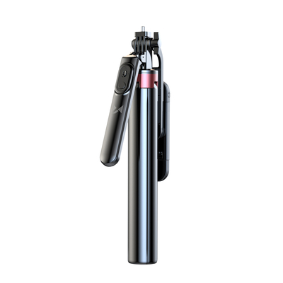 Wozinsky Selfie stick WH181D-Y1S teleskopowy statyw 1.75m ze stopu aluminium z podwójną lampą i uchwytem na telefon - czarny