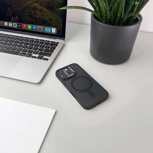 Etui Fashion Case kompatybilne z MagSafe na Samsung Galaxy S25 FE - matowe czarne
