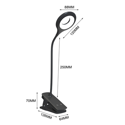 Mini lampka Wozinsky bezprzewodowa lampka LED do czytania z klipsem + kabel USB-C - czarna