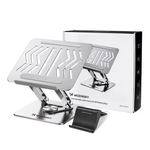 Podstawka pod laptopa, tablet Wozinsky WRS-CPY84SS aluminiowa + Gratis! podstawka do smartfona - srebrna