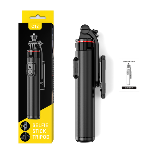 Wozinsky Selfie stick WC1Y2S teleskopowy tripod 1.3m ze stopu aluminium z uchwytem na telefon - czarny