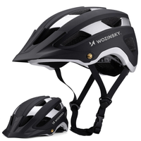 Kask rowerowy MTB Wozinsky z odpinanym daszkiem lekki L - czarno-srebrny