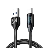 Kabel USB A - USB C Wozinsky WUACC1 z wyświetlaczem 66W 6A 1m - czarny