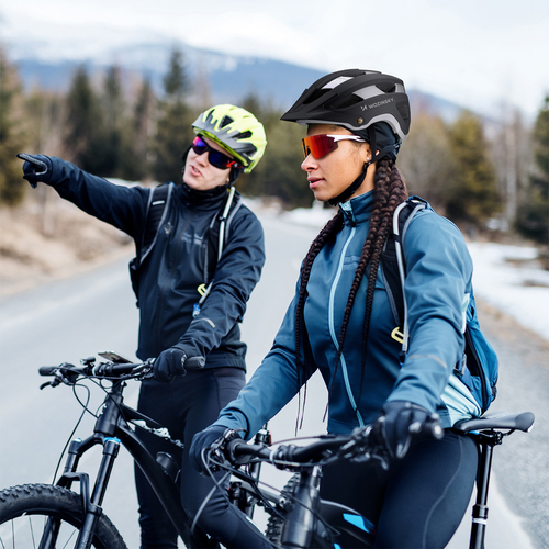 Kask rowerowy MTB Wozinsky z odpinanym daszkiem lekki 57-62 cm - czarno-srebrny