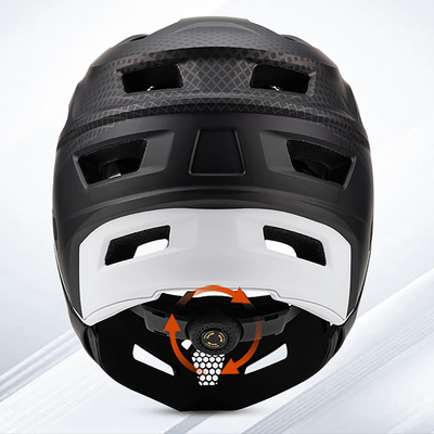 Kask rowerowy fullface Wozinsky z odpinanym daszkiem lekki 57-62 cm - czarny