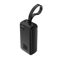 Powerbank Wozinsky W8-W 30000 mAh 30 W 2x USB-A i USB-C z latarką - czarny