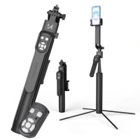 Premium selfie stick Wozinsky WST-360YS z funkcją statywu z automatycznym śledzeniem twarzy 360° AI sterowanie gestami - czarny