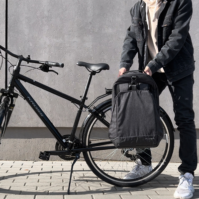 Wozinsky torba rowerowa na bagażnik plecak rowerowy ze stelażem 2w1 40l czarny (WBB33BK)