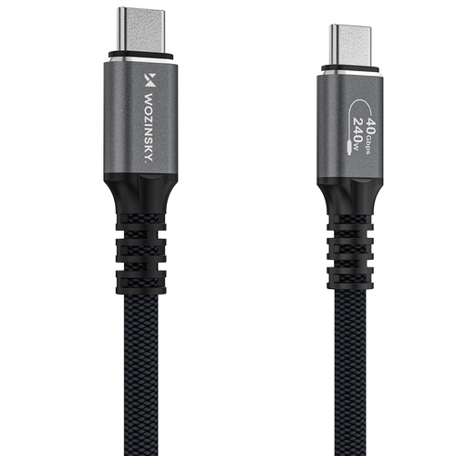 Kabel Wozinsky WPS-UY415S USB-C USB4 40Gb/s 240W 1,5m 4K - czarny