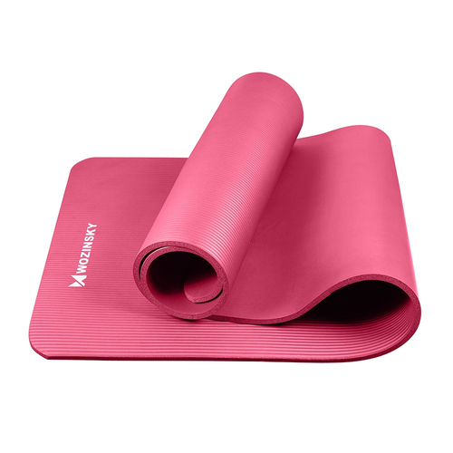 Mata do ćwiczeń Wozinsky NBR 0,9 cm 181x63 cm fitness joga niebieska (WNSP-PINK)