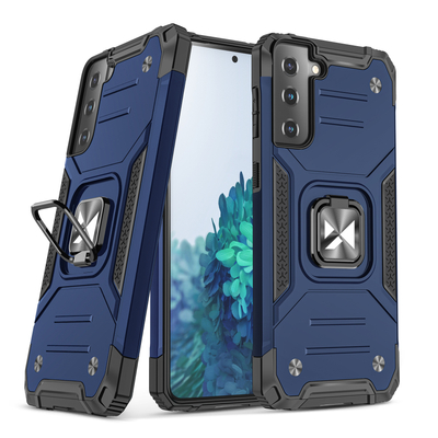 Wozinsky Ring Armor pancerne hybrydowe etui pokrowiec + magnetyczny uchwyt Samsung Galaxy S22 niebieski