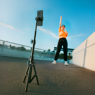 Statyw trójnożny Wozinsky WRLD-00Y1S tripod wytrzymały statyw ze stali węglowej 1.7m matowy - czarny