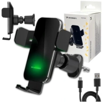 Uchwyt samochodowy Wozinsky WEDZ-3Y8S zaciskowy z ładowarką indukcyjną 15W do telefonu na kratkę nawiewu - czarny