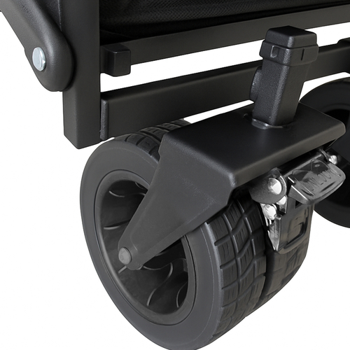 Wózek Wozinsky WZP-100 plażowy, turystyczny, ogrodowy, wytrzymały, szerokie koła, z siatką bezpieczeństwa do 100 kg - czarny