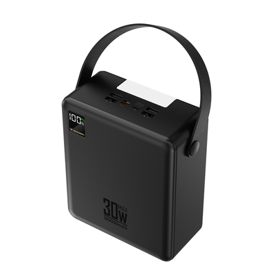 Powerbank Wozinsky W8-B 100000mAh 30W 2xUSB-A i 2xUSB-C z latarką - czarny