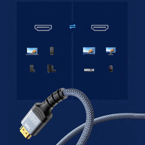 Kabel Wozinsky WPS-16AYL1S DisplayPort 2.1 80 Gb/s 16K@60Hz 8K@120Hz 4K@240Hz HDR HDCP DSC 1m - czarny
