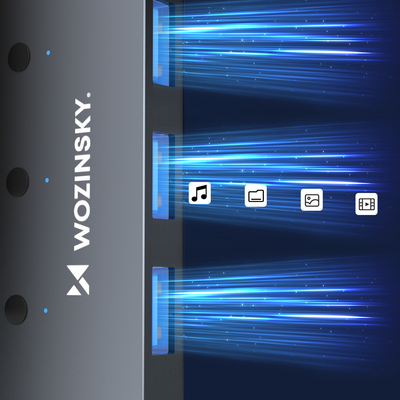 Hub USB-A Wozinsky WHS080YSS 4 x USB-A 3.0 z indywidualnymi włącznikami, aluminiowy, z kablem 15 cm - szary