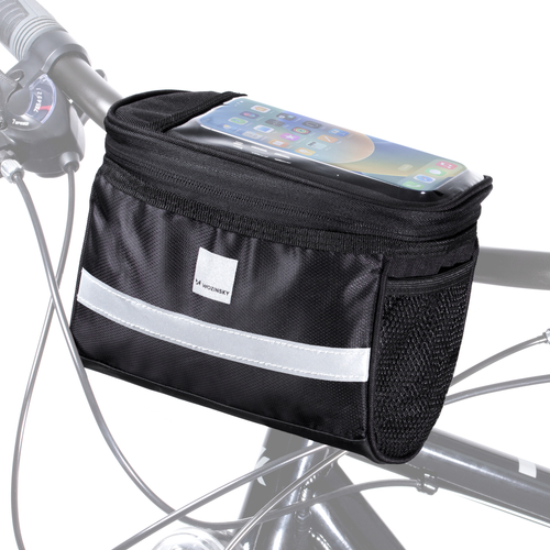 Wozinsky torba rowerowa na kierownicę z etui na telefon 2 l czarny (WBB12BK)