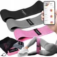 Wozinsky zestaw 3x materiałowe taśmy do ćwiczeń oporowe mini band do ćwiczeń joga fitness crossfit (WFB-01)