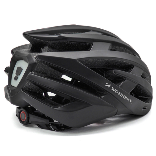 Kask rowerowy MTB Wozinsky z odpinanym daszkiem i tylną lampką USB 57-62 cm - czarny