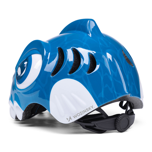 Kask rowerowy dziecięcy Wozinsky  motyw dinozaur 52-56 cm - niebieski
