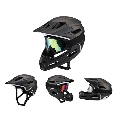 Kask rowerowy fullface Wozinsky z odpinanym daszkiem lekki 57-62 cm - czarny