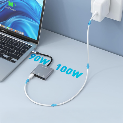 Hub Wozinsky WHCH-01 USB-C PD 100W HDMI 4K@30Hz USB-A 10Gbps - szary
