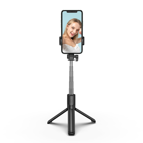 Wozinsky Selfie stick WHS1Y teleskopowy tripod 1m z uchwytem na telefon - czarny