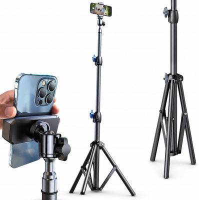 Statyw trójnożny Wozinsky WRLD-00Y1S tripod wytrzymały statyw ze stali węglowej 1.7m matowy - czarny