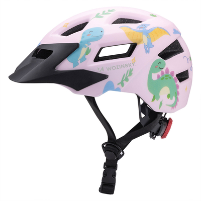 Kask rowerowy dziecięcy MTB Wozinsky z odpinanym daszkiem 48-52 cm - różowy